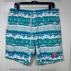 Neff Morris Hot Tub Board Shorts Men’s L Blue Swim Surf